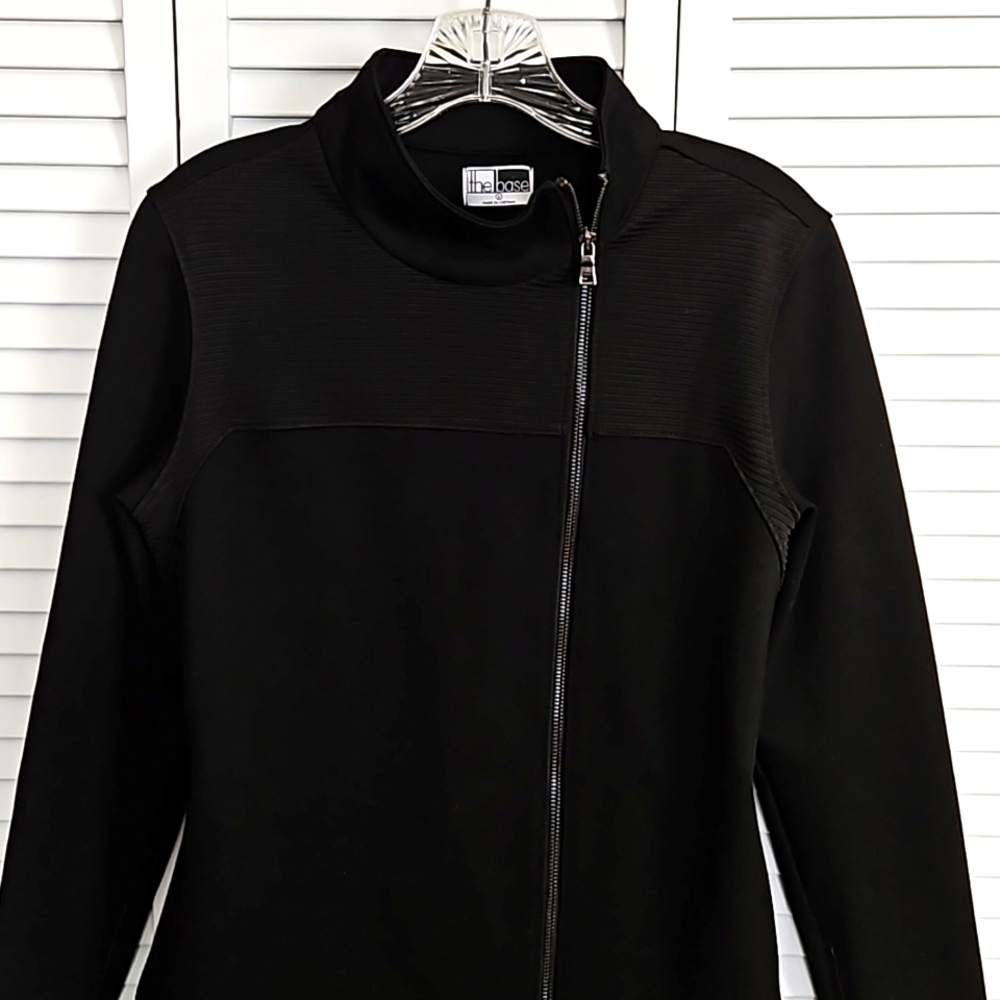 THE BASE MOTO RIBBED KNIT JACKET sz L
